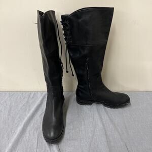 Cole Haan Air Kensington Waterproof Leather Knee-High Tall Boot Black 9B Charity